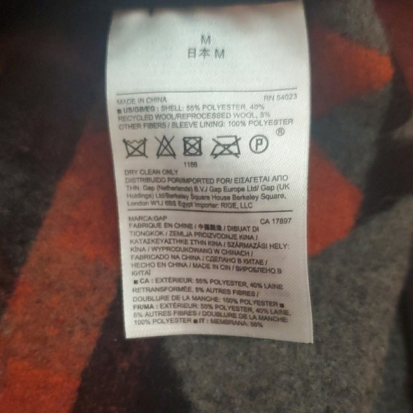 Gap - Vintage RARE Aztec Printed Pea Coat with Toggle Buttons - Picture 5 of 5